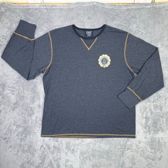 Structure T Shirt Mens XL Blue Long Sleeve Tee Vintage 90s Y2K USA Made - Picture 3 of 10